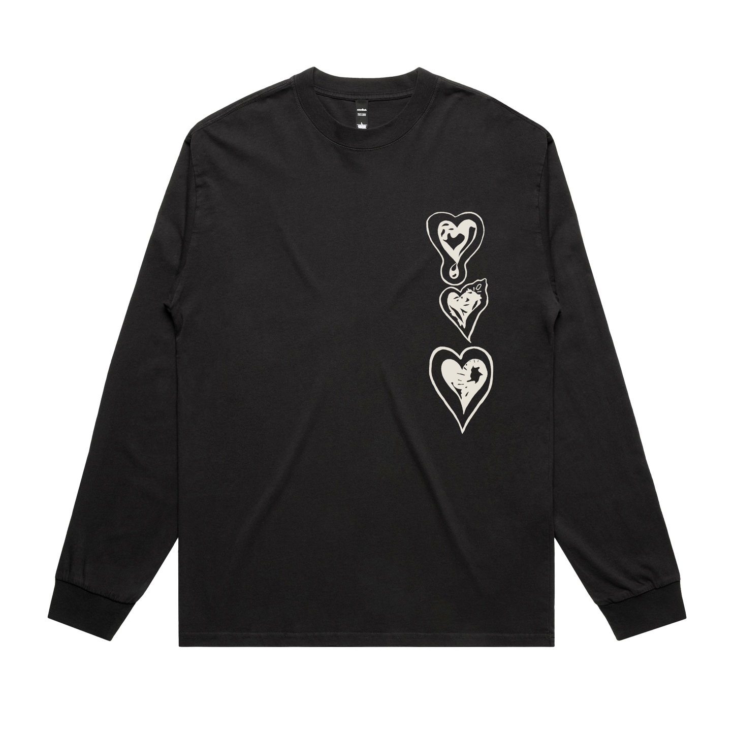 Product photo of the "Parlor Hearts" Long Sleeve Tee in Black