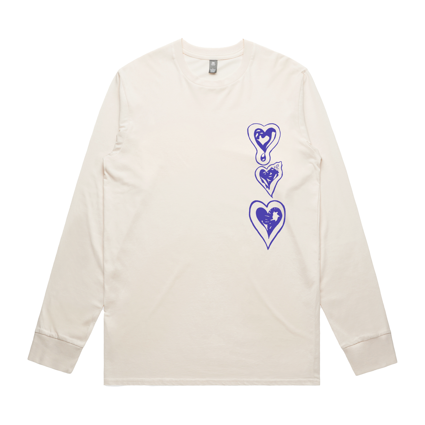 'Parlor Hearts' Long Sleeve Tee - Off White